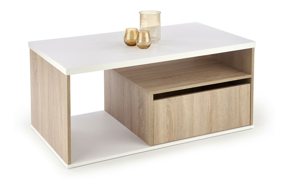 Masă de cafea Perenna (stejar sonoma + alb)