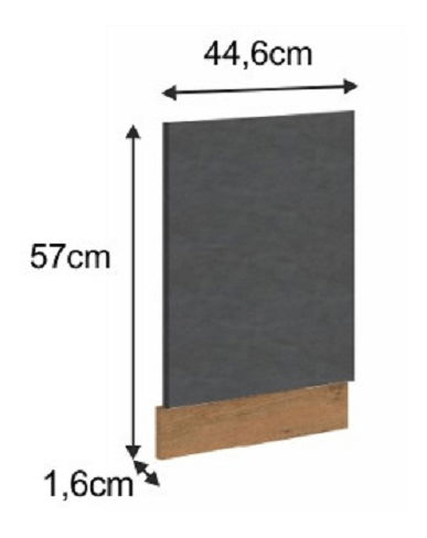 Dvierka na vstavanú umývačku riadu 570x446 Velaga (sivá matná + dub lancelot)