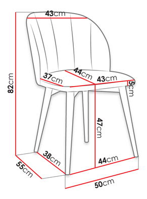 Set 2 ks. jedálenských stoličiek ST100 (čierna + krémová) *výpredaj