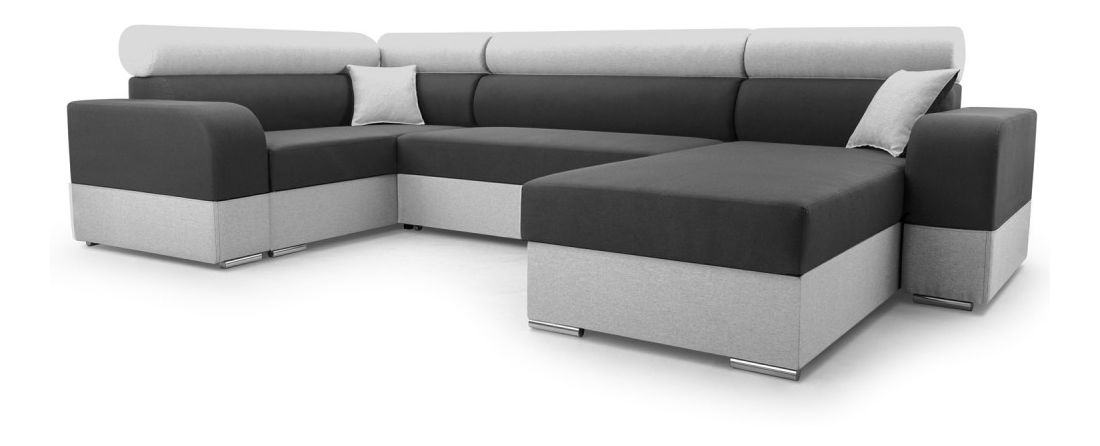Rohová sedačka U Irul Super (tmavosivá + svetlosivá) (P)