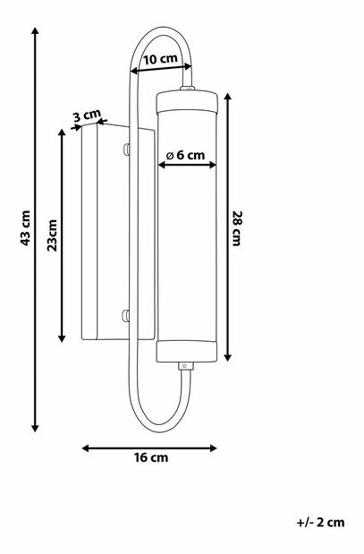 Corp iluminat de perete Haiden (negru)