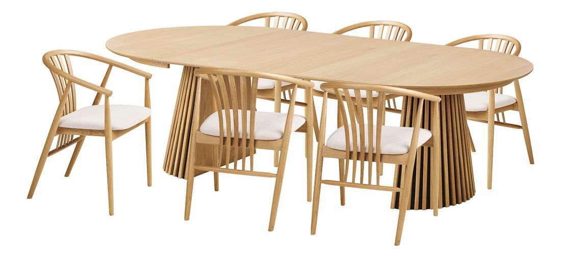 Jedálenský set Ornelia 2 (dub + prírodná)