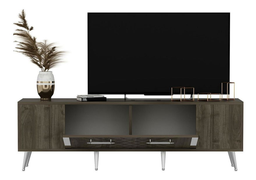 Masă TV/Dulap Tunini (Nuc + argintiu) 