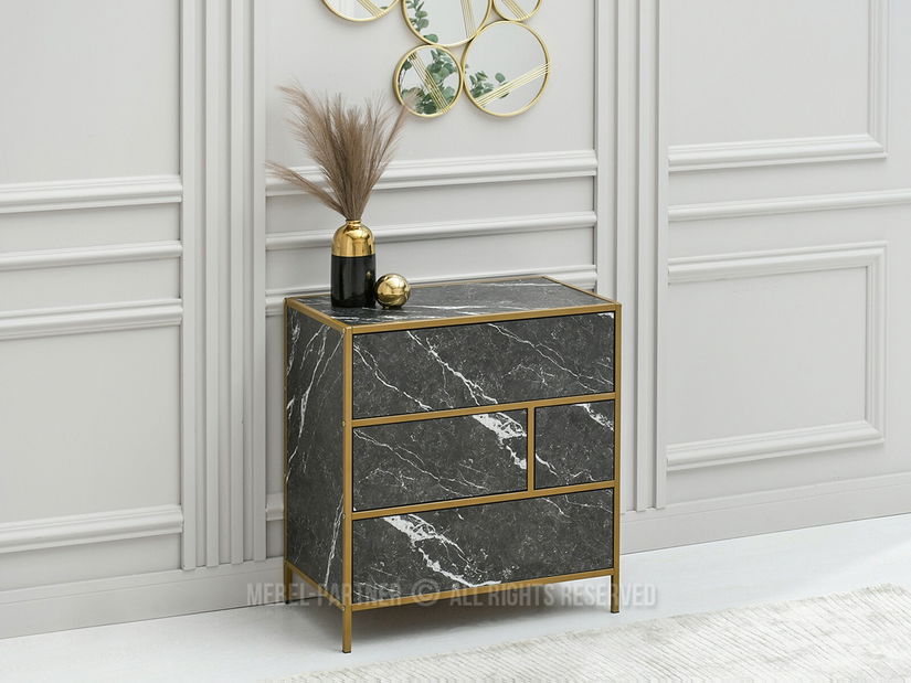 Komód Soren Kom (fekete márvány + arany)