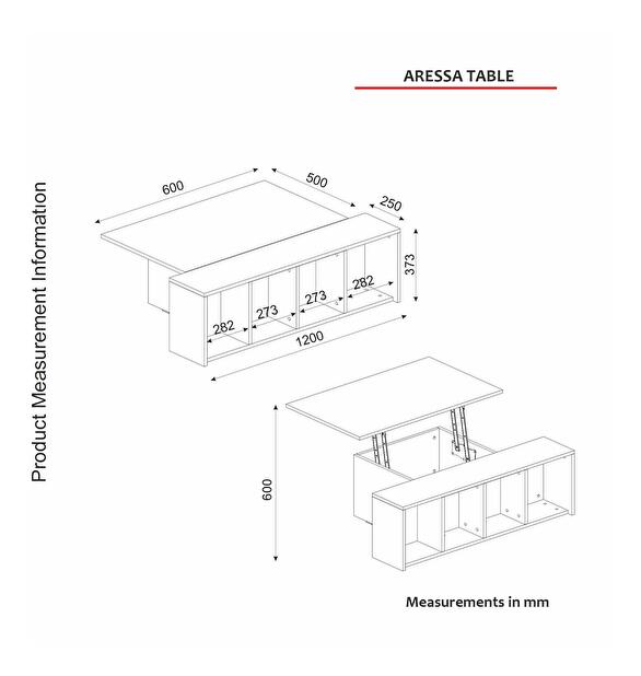 Masă de cafea Agnesa (antracit + Nuc)