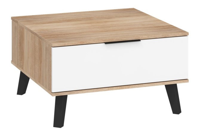 Masă de cafea Shela SVN-06 (stejar sonoma deschis + alb lucios)