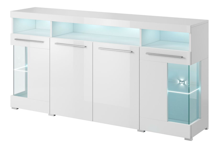 Vitrină Indiko Typ 42 (alb + alb lucios)