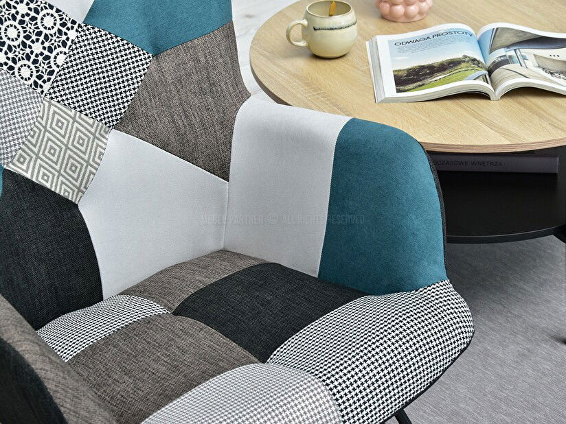 Fotel Sibyla (patchwork + fehér bükk)