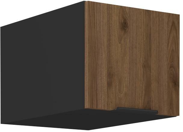 Horná kuchynská skrinka Manana 40 NAGU 36 1F (korpus: čierna matná + front: orech okapi)