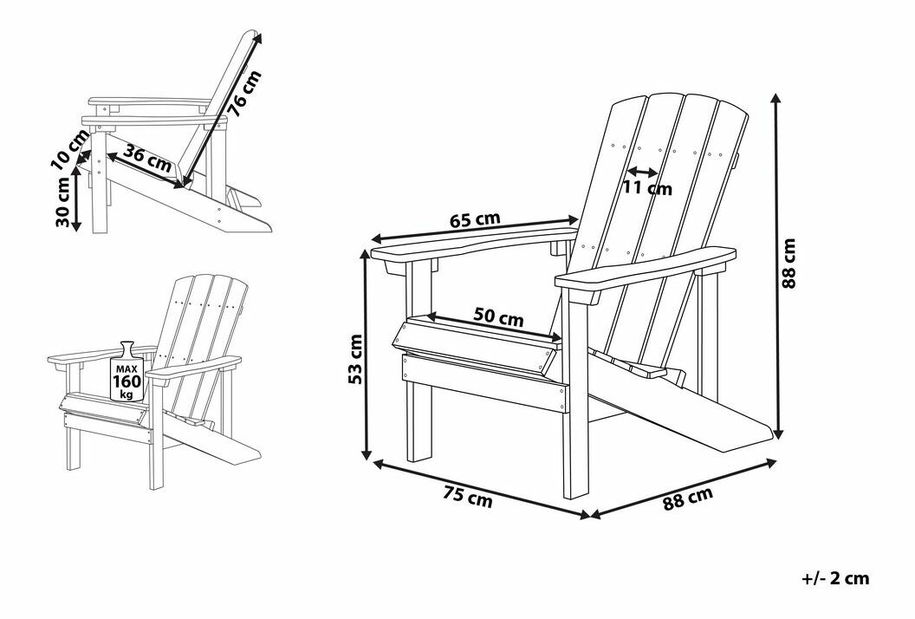 Scaun de grădină Adack (galben)