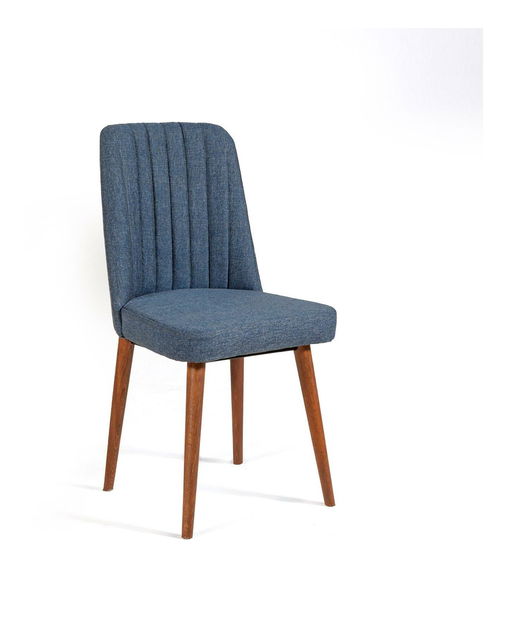 Jedálenská stolička Vlasta 1 (orech + tmavomodrá)