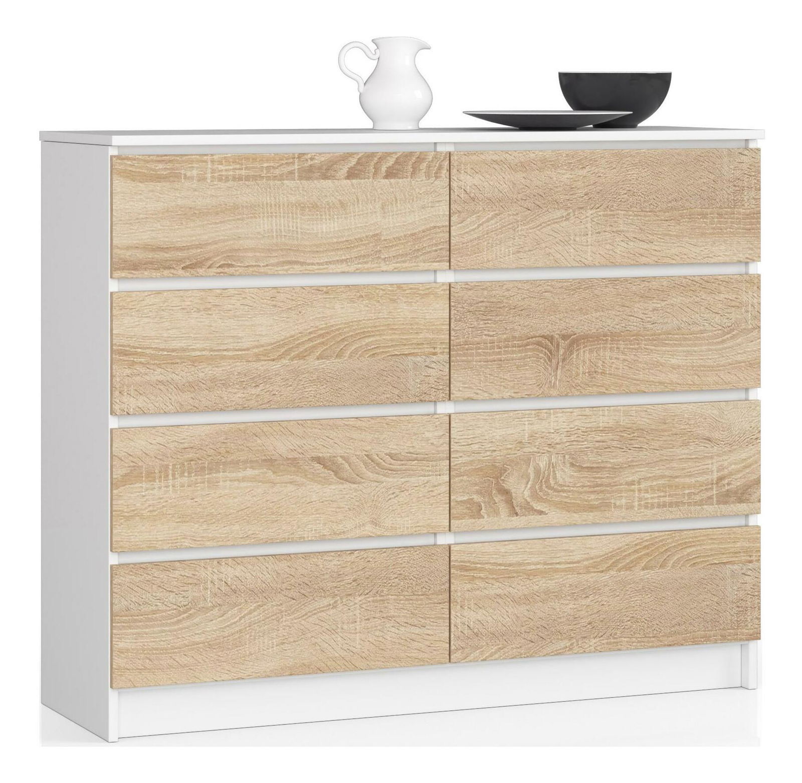 Komód Kapil II (fehér + tölgy sonoma)