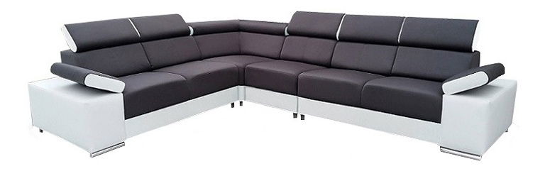 Rohová sedačka Mollie (čierna + biela) (L)