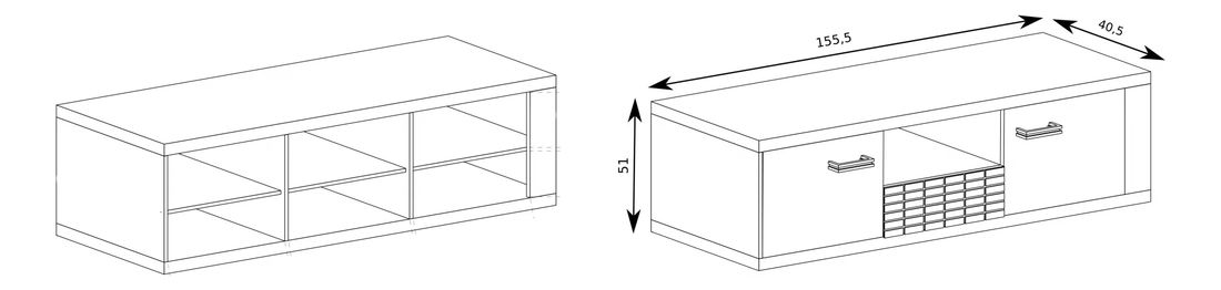 Masă TV/Dulap Nature 12 (cu iluminat LED) (Stejar ribbeck)