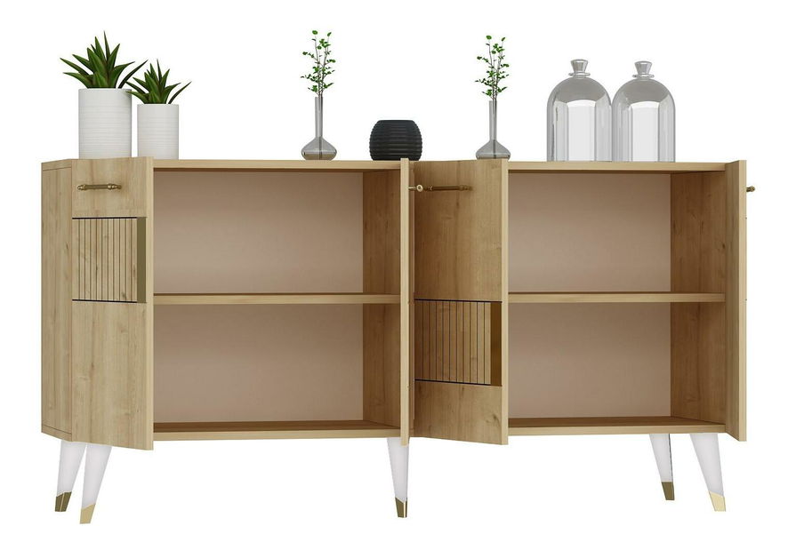 Skrinka Lotoka 1 (dub zafírový + zlatá) 