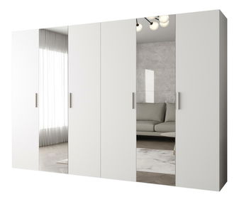 Ruhásszekrény 300 cm Borry 2 (fehér + ezüst)