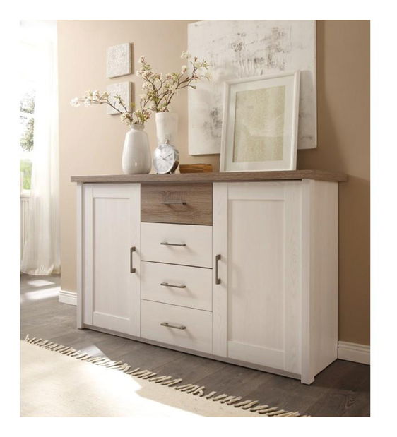 Komoda Dawa (bijela + hrast sonoma) 