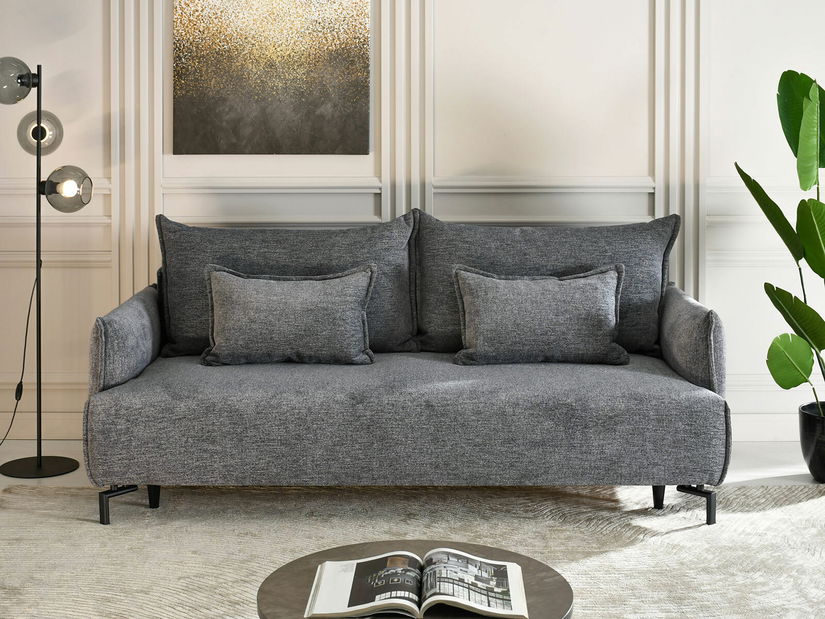 Pohovka dvojsedačka Medio (sivá + čierna)