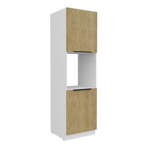 Potravinová kuchynská skrinka na rúru Carminia 60 DP-210 2F (dub cremona + biela)