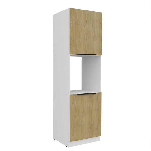 Dulap bucătărie pentru cuptor Carminia 60 DP-210 2F (stejar cremona + alb)