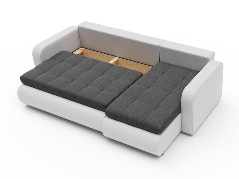 Rohová sedačka Vergil (biela + sivá) (P)