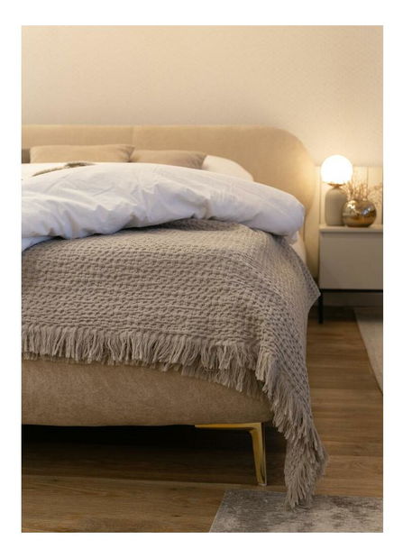 Franciaágy 160 cm Octave 160B (ágyráccsal) (krém + arany)