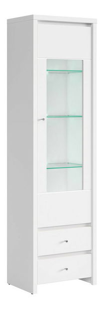 Vitrína BRW Karet REG1W2S (biela + biela matná)