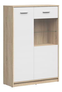 Vitrină Nepo Plus 24 (Stejar sodoma + Alb) 