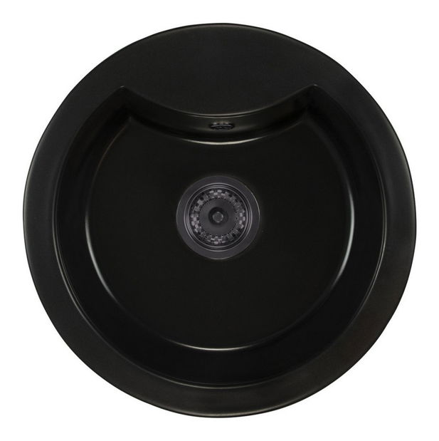 Chiuvetă de bucătărie Mellusa (negru) (fără orificiu pentru robinet)