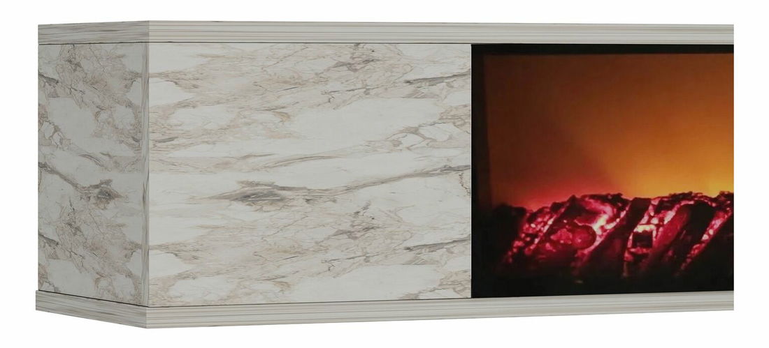 TV stolík/skrinka Parameunt (biela + mramor)