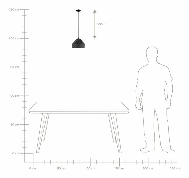 Függő lámpa Evora (fekete)