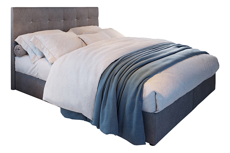 Kontinentálna posteľ 180 cm Karen (sivá) (s matracom a úložným priestorom)