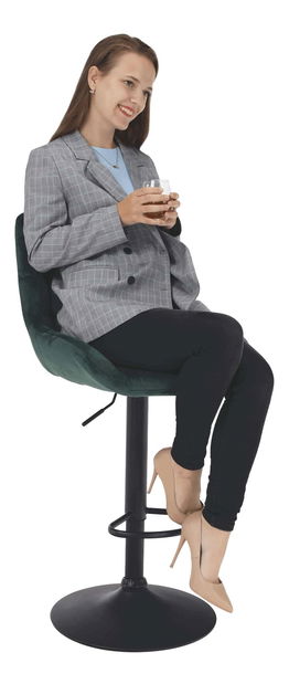 Barová stolička Chelsey (tmavozelená + čierna)