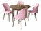 Jedálenský set Roxie (orech barokový + ružová) (pre 4 osoby)