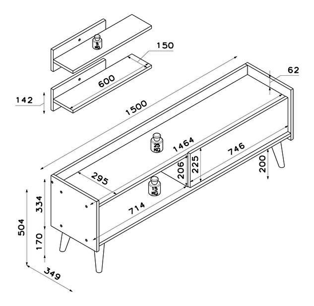 Mobilier living Lipoma 6 (alb + stejar) 