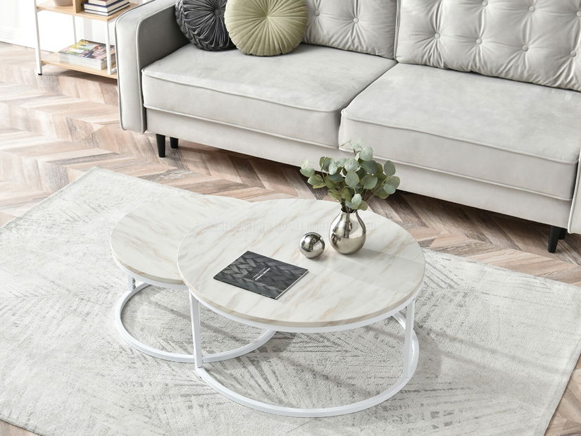 Konferenčný stolík Kolja Zest Xl (béžová + biela)