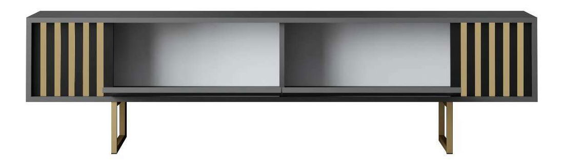 Masă TV/Dulap Goldise (antracit + auriu)