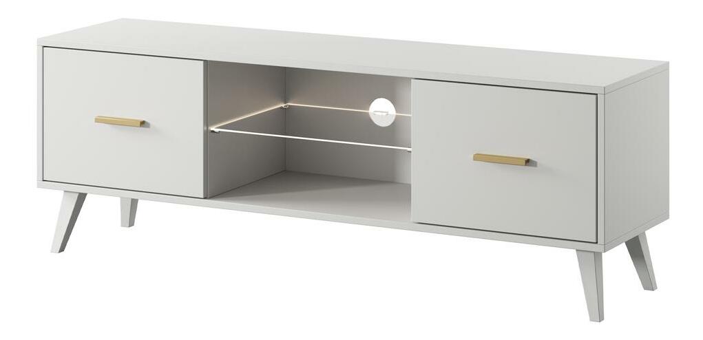 TV skrinka/stolík Savoi I (s osvetlením) (biela)