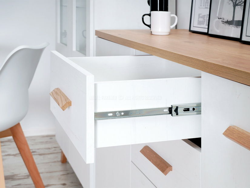 Namještaj za blagovaonicu Bajas 02 (bijela + hrast)