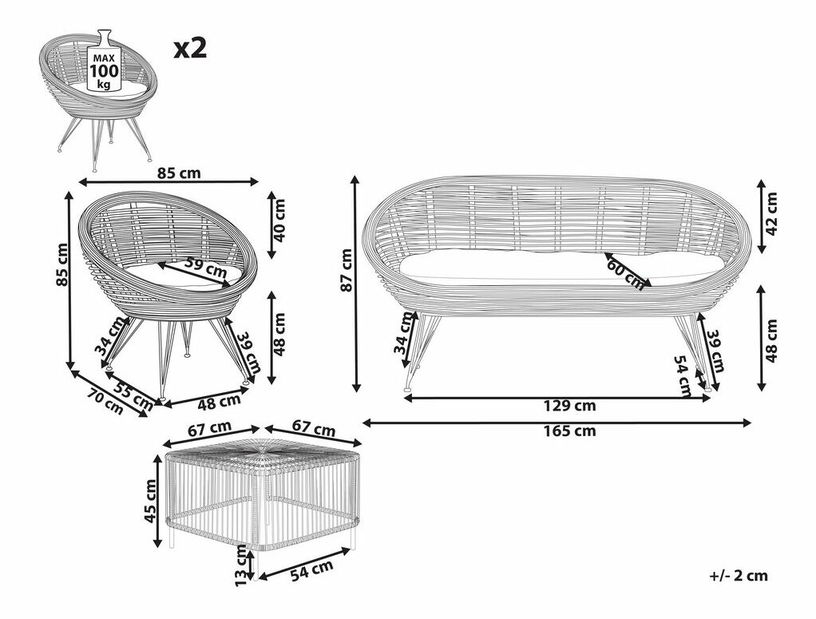 Set mobilier de grădină Marza (svetlá)