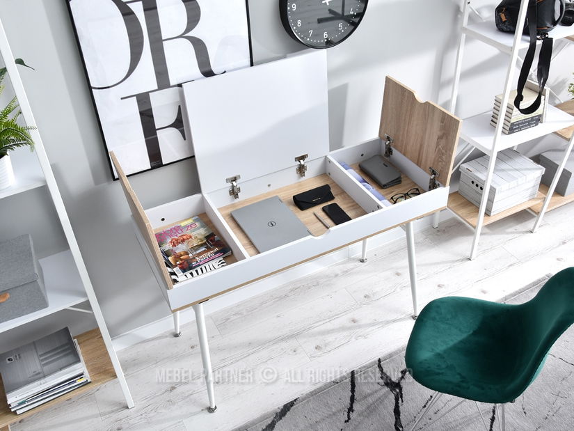 PC stolić Vicken (hrast + bijela)