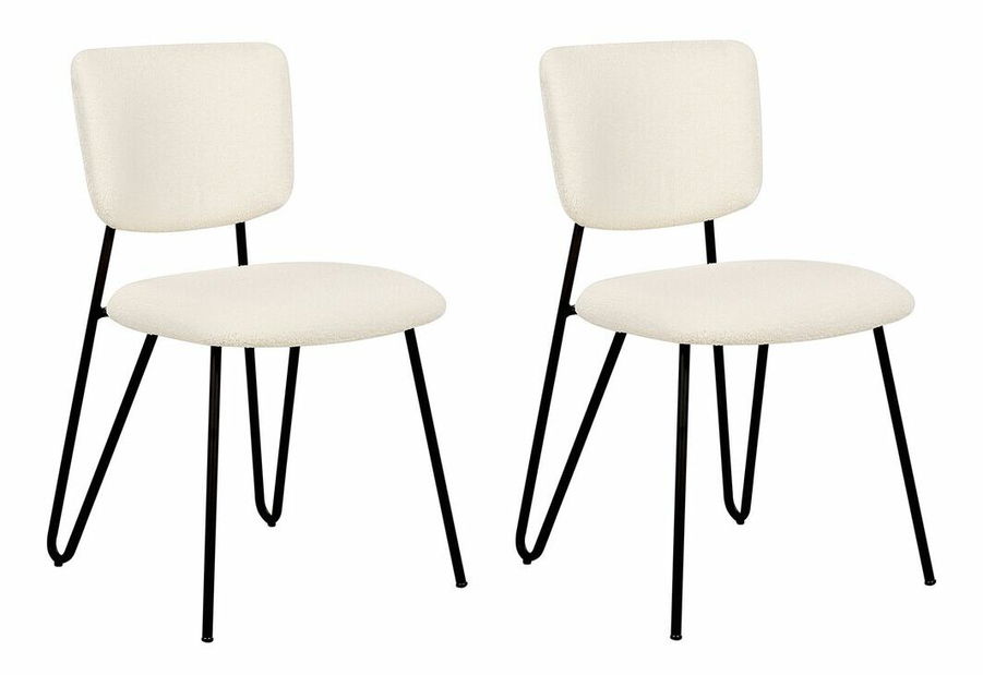 Set 2 buc scaune de sufragerie Nelza (alb)