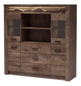 Vitrina Indie 22 (s LED rasvjetom) (jasen tamni)