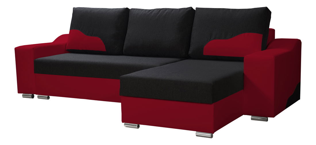 Rohová sedačka Wisteria (čierna + červená) (P)