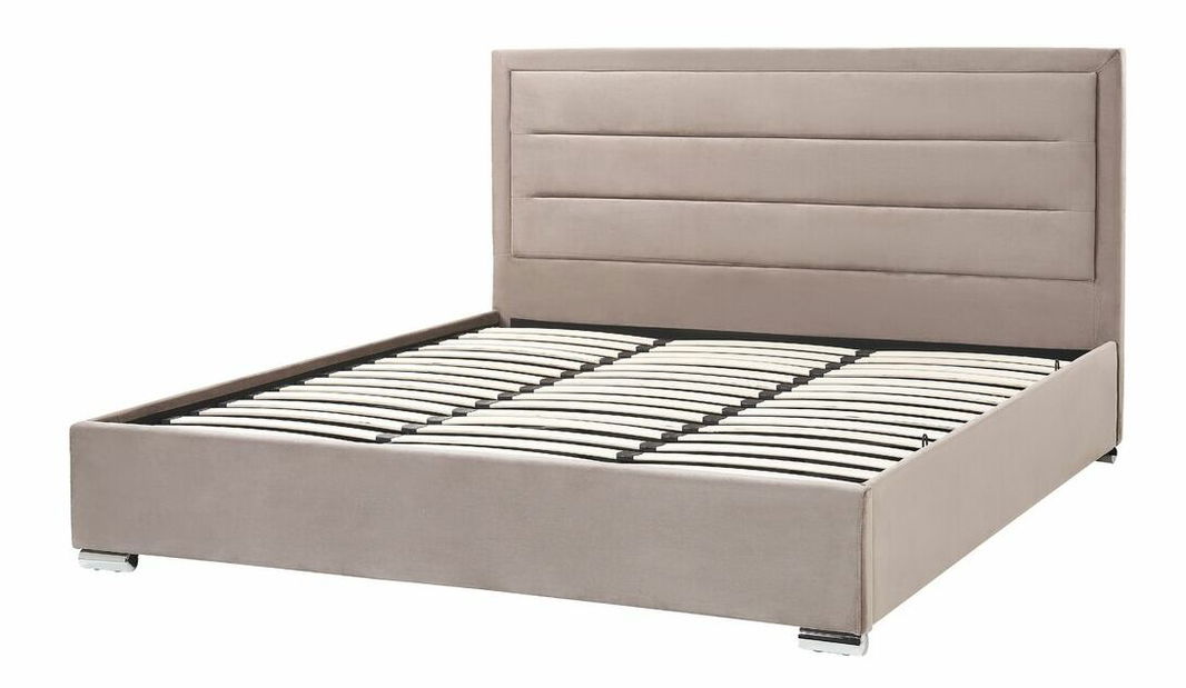 Manželská posteľ 180 cm Ruthine (béžová) (s roštom a úložným priestorom)