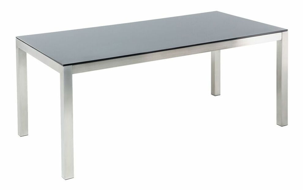 Vrtni blagovaonski set Grosso (crna) (6 sivih stolica)