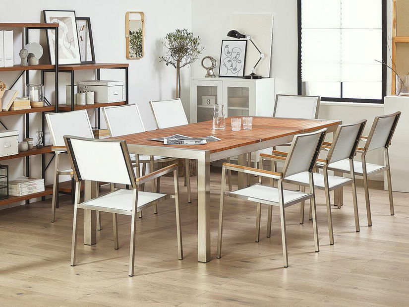 Set mobilier de grădină Giggles (lemn deschis + alb)