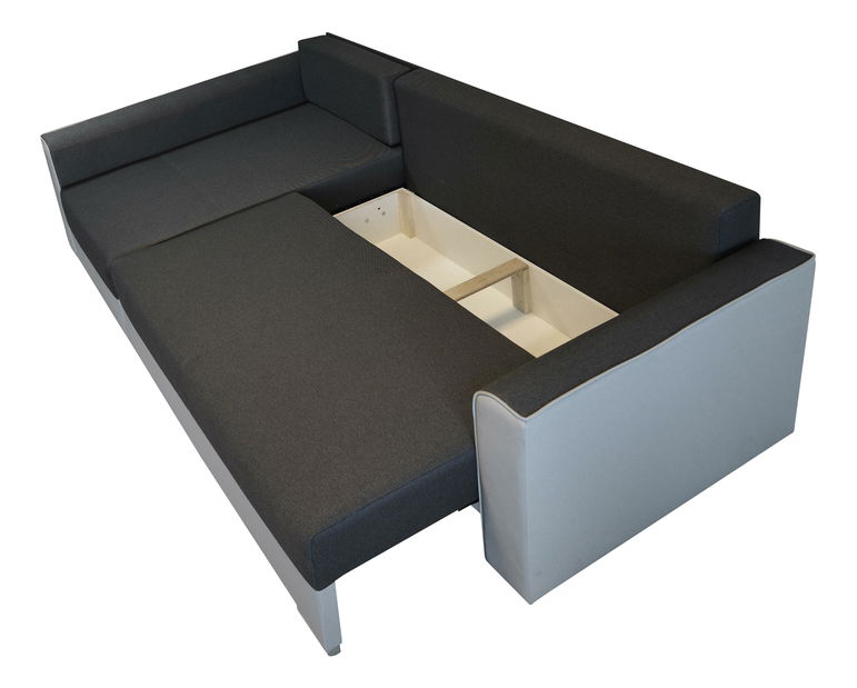 Rohová sedačka Balmu (svetlosivá + biela) (L)