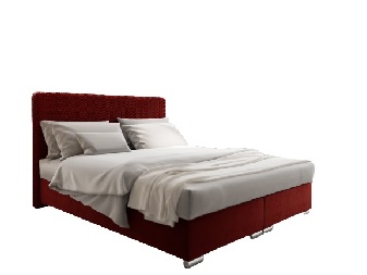 Pat matrimonial160 cm Boxspring Penarth Comfort (roșu) (cu somieră, saltea și sp. depozitare)