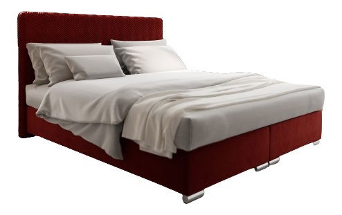 Manželská posteľ 160 cm Boxspring Penarth Comfort (červená) (s roštom, matracom a úl. priestorom)